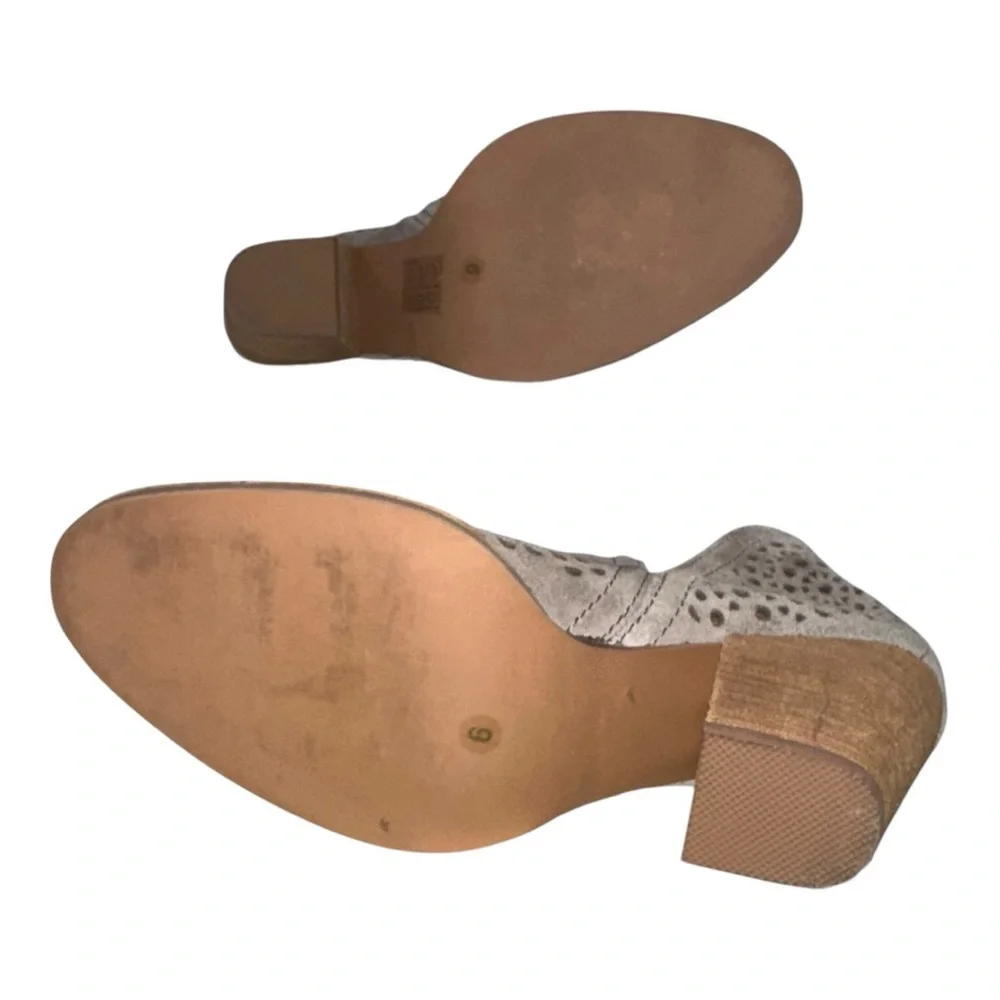 JEFFREY CAMPBELL Women's Leather Brown Rosalee Ankle Boot 6 Taupe Heeled‎ Boot